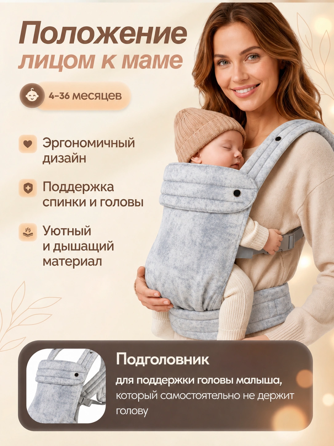 Эргономичный рюкзак-переноска Supermom, 6-24 мес