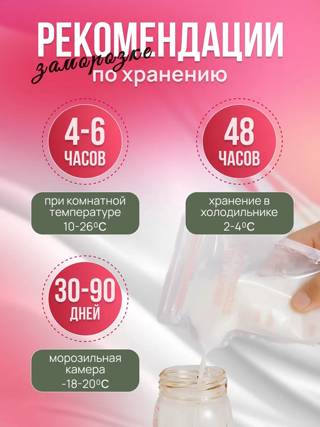 Пакеты для грудного молока, для заморозки, 30 шт — фото 2