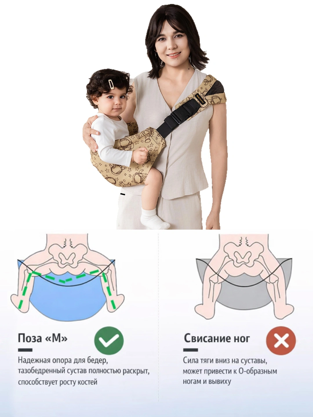 Сумка-слинг для малышей, переноска — фото 2
